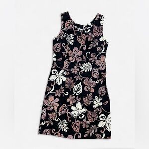 Hawaiian Reserve Collection black and white Hawaiian flower print mini dress S